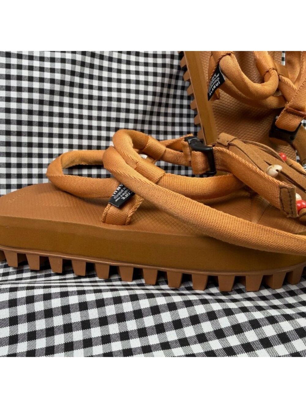 Alanui x Suicoke Platform Sandals Brown Beaded Vibram Sole NWOB Women's US 9 - Picture 4 of 8